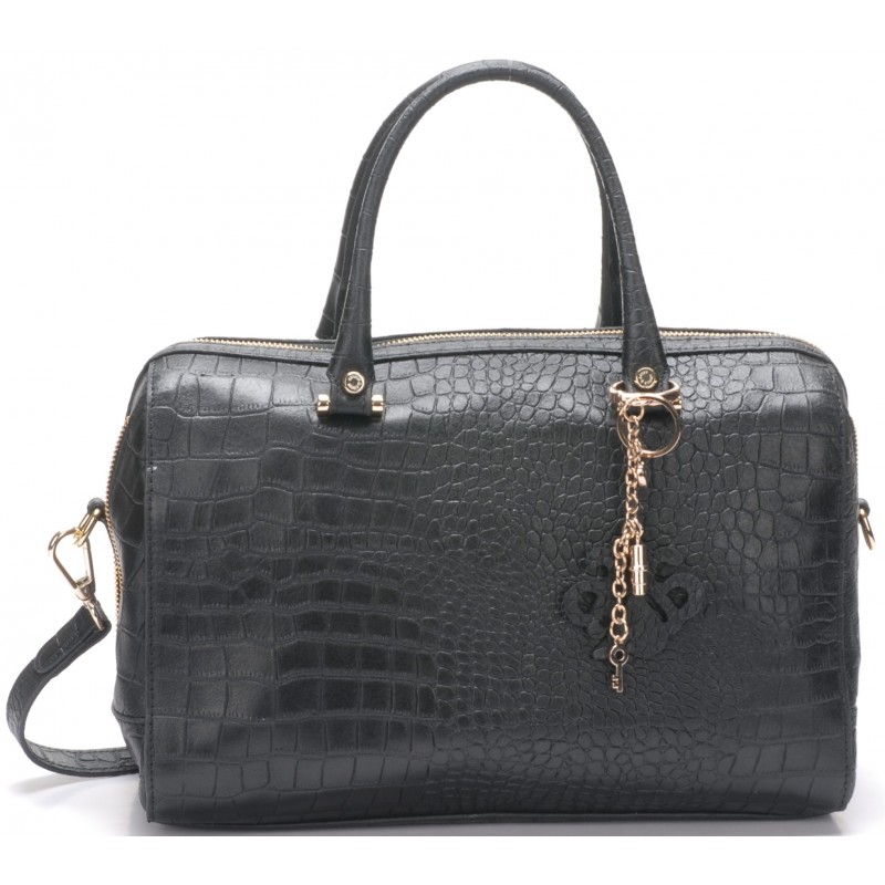 Sac A Main Bowling En Cuir Facon Croco Arthur Aston